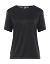 Rrd Woman T-shirt Charcoal Size 4 Cupro, Elastane In Black