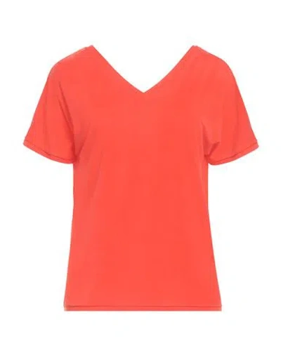 Rrd Woman T-shirt Tomato Red Size 10 Cupro, Elastane