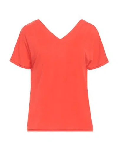 Rrd Woman T-shirt Tomato Red Size 8 Cupro, Elastane