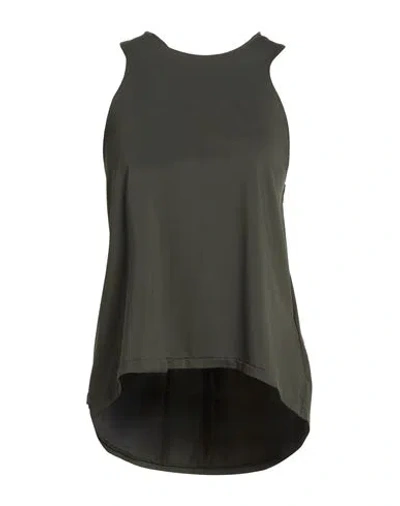 Rrd Woman Tank Top Military Green Size 10 Polyamide, Elastane In Black