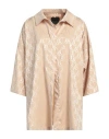 Rrd Woman Top Beige Size 6 Polyester, Elastane