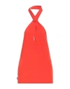 Rrd Woman Top Coral Size 6 Cupro, Elastane In Red
