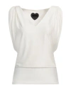 Rrd Woman Top Ivory Size 6 Cupro, Elastane In White