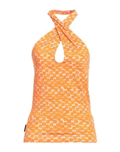 Rrd Woman Top Orange Size 6 Polyamide, Elastane