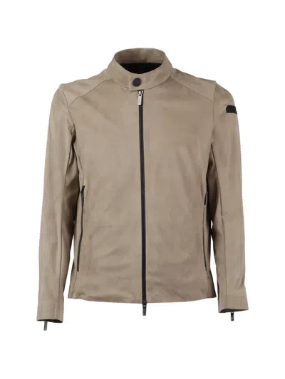 Rrd Zip Biker Jacket In Brown