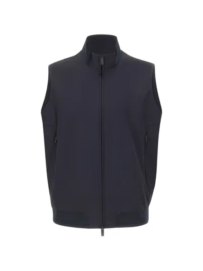Rrd Zip Mock-neck Gilets In Blue