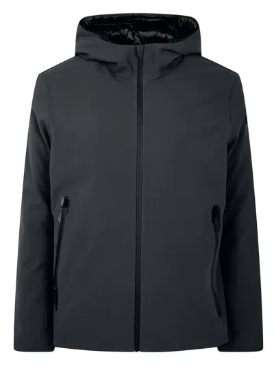 Rrd Minimalist Front-zipper Jacket With Structured Collar In Black