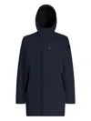 Rrd Eskimo Jacket In Technical Fabric With Hood In Blue