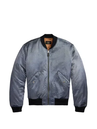 Rrl Airplane-embroidered Bomber Jacket In Blue
