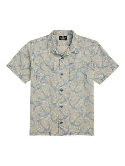 Rrl Anchor-print Short-sleeve Shirt In Multi