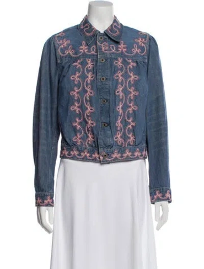 Pre-owned Rrl & Co. 2024 Printed Denim Jacket In Blue