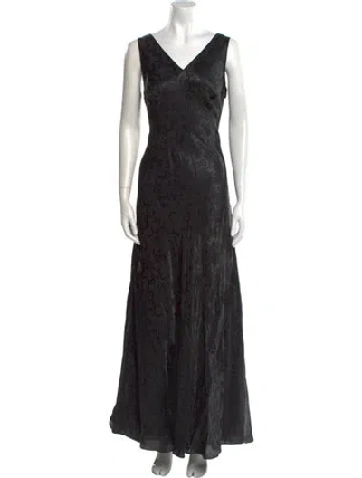 Pre-owned Rrl & Co. Animal Print Long Dress In Black