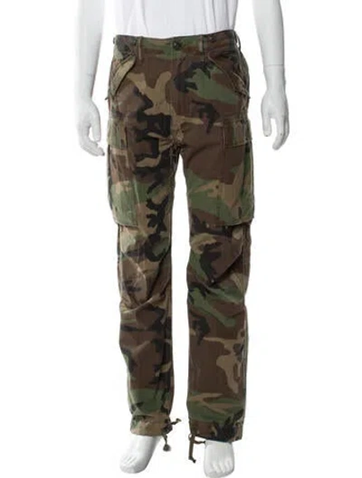 Pre-owned Rrl & Co. Camouflage Print Cargo Pants In Green