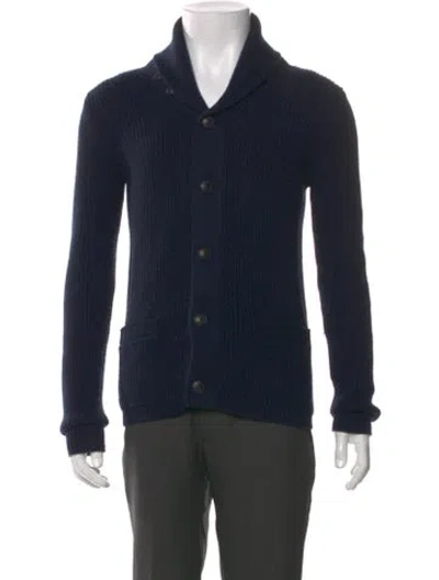 Pre-owned Rrl & Co. Cashmere Collar Cardigan In Blue