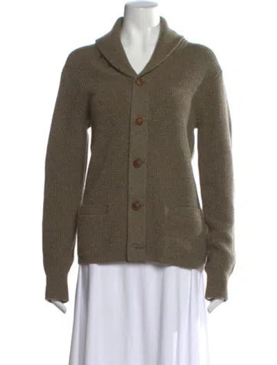 Pre-owned Rrl & Co. Cashmere Open Front Sweater W/ Tags In Green