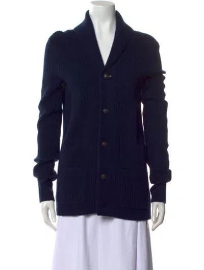 Pre-owned Rrl & Co. Cashmere V-neck Sweater In Blue