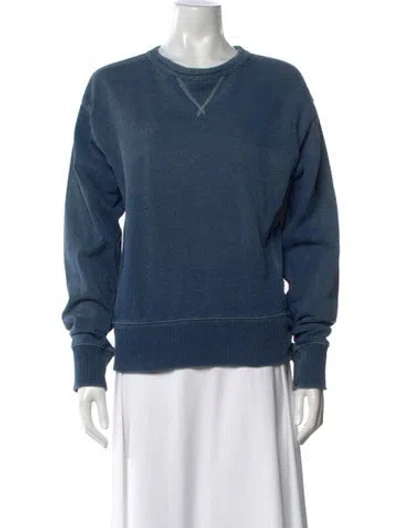 Pre-owned Rrl & Co. Crew Neck Long Sleeve Sweatshirt In Blue