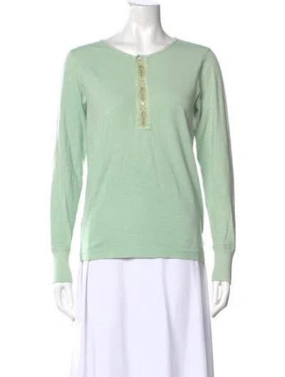 Pre-owned Rrl & Co. Crew Neck Long Sleeve Top In Green