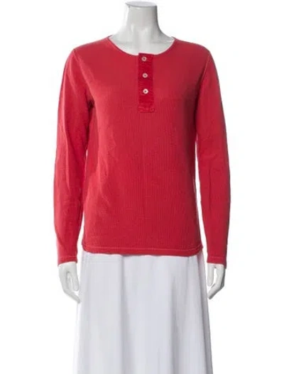 Pre-owned Rrl & Co. Crew Neck Long Sleeve Top In Red