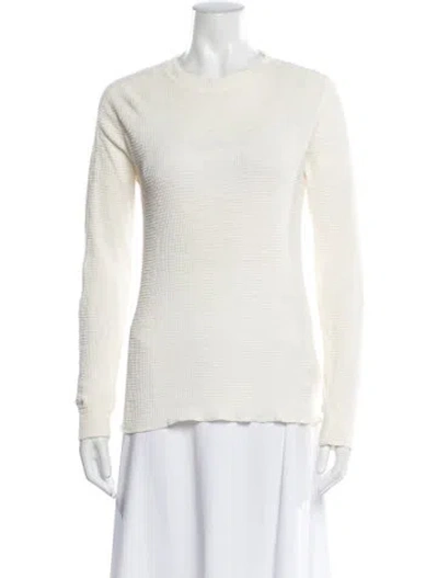 Pre-owned Rrl & Co. Crew Neck Long Sleeve Top In White