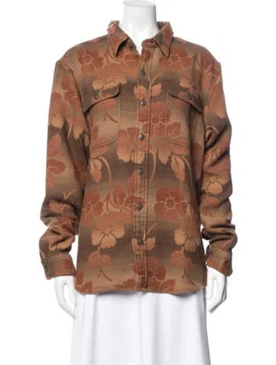 Pre-owned Rrl & Co. Floral Print Jacket In Brown