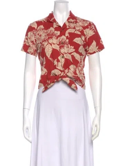 Pre-owned Rrl & Co. Floral Print Short Sleeve Button-up Top In Multi