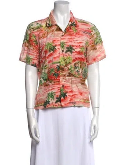 Pre-owned Rrl & Co. Floral Print Short Sleeve Button-up Top In Multi
