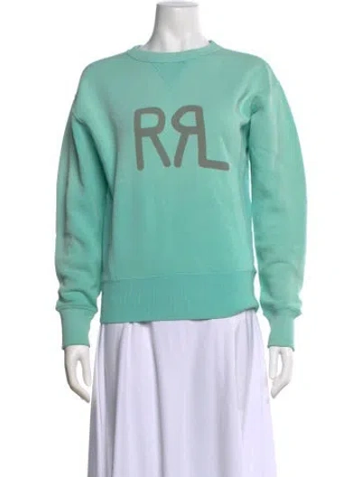 Pre-owned Rrl & Co. Graphic Print Crew Neck Sweatshirt In Green