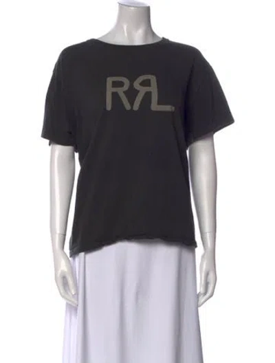Pre-owned Rrl & Co. Graphic Print Crew Neck T-shirt In Black