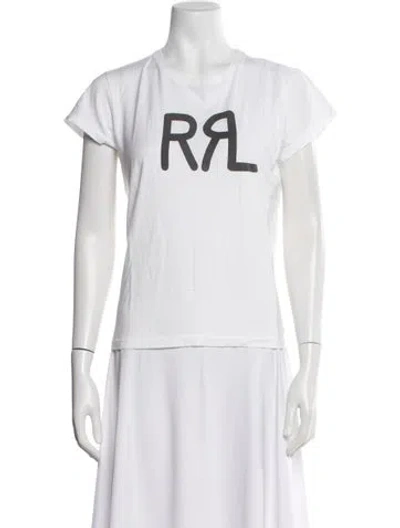 Pre-owned Rrl & Co. Graphic Print Crew Neck T-shirt In White