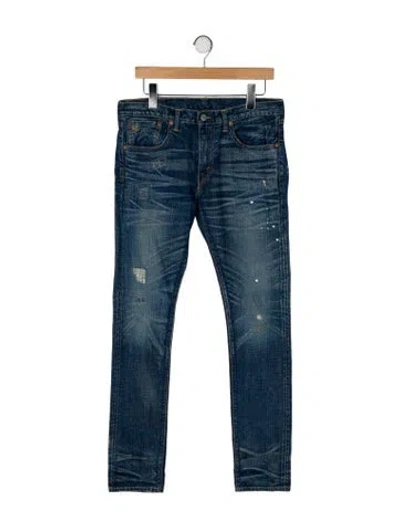 Pre-owned Rrl & Co. High-rise Straight Leg Jeans In Blue