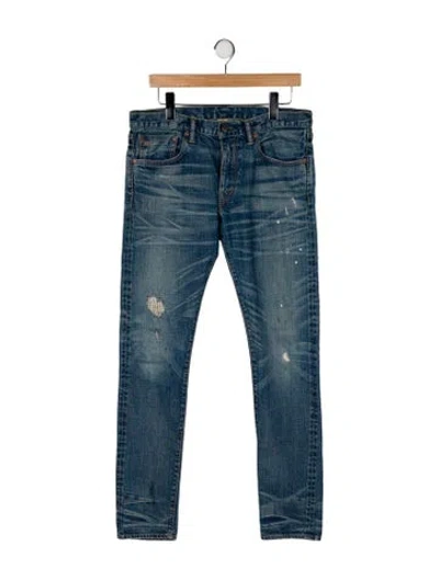 Pre-owned Rrl & Co. High-rise Straight Leg Jeans In Blue