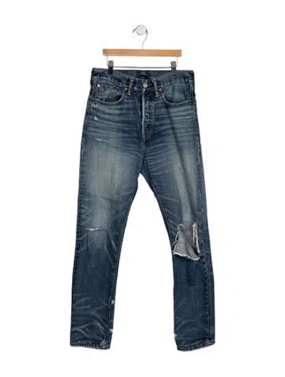 Pre-owned Rrl & Co. High-rise Straight Leg Jeans In Blue
