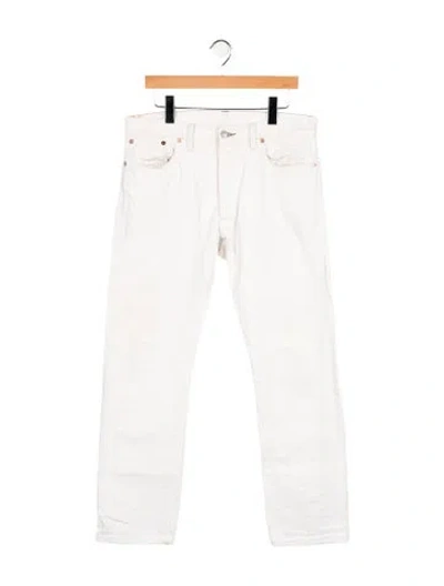 Pre-owned Rrl & Co. High-rise Straight Leg Jeans In White