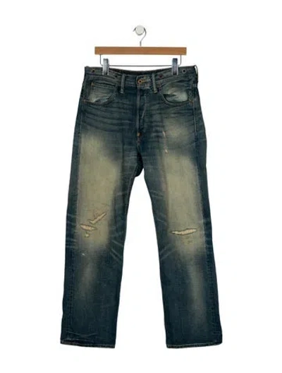 Pre-owned Rrl & Co. High-rise Wide Leg Jeans In Blue