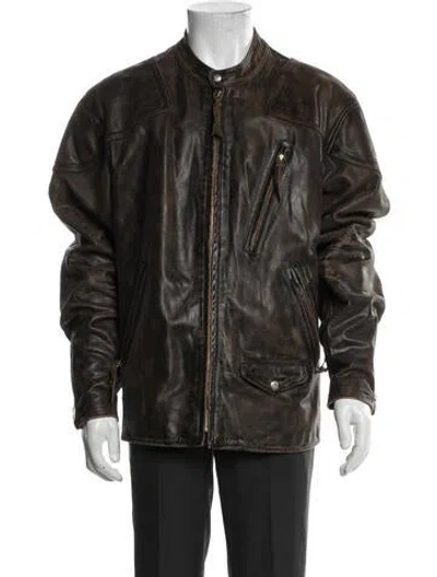 Pre-owned Rrl & Co. Leather Moto Jacket In Brown