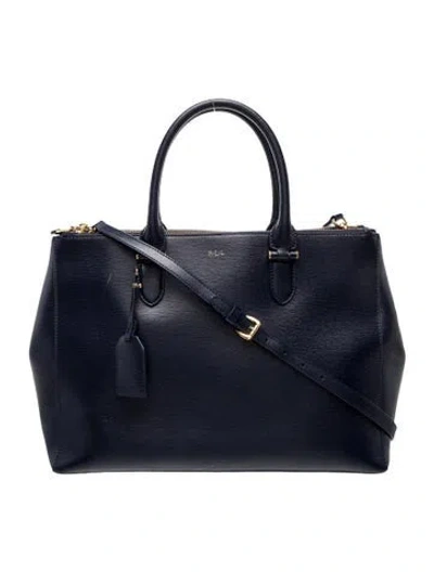 Pre-owned Rrl & Co. Leather Top Handle Bag In Blue