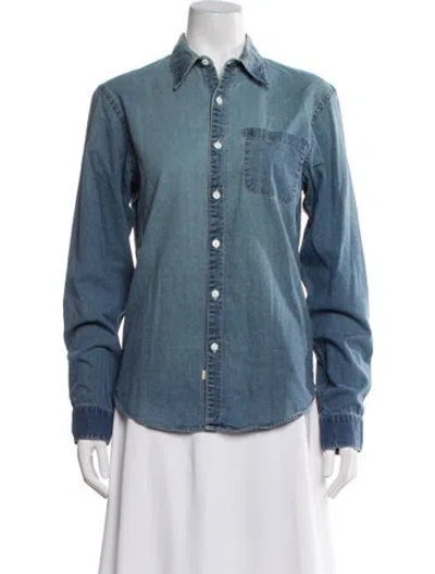 Pre-owned Rrl & Co. Long Sleeve Button-up Top In Blue