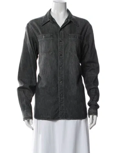 Pre-owned Rrl & Co. Long Sleeve Button-up Top In Gray
