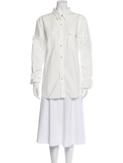Pre-owned Rrl & Co. Long Sleeve Button-up Top In White