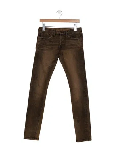 Pre-owned Rrl & Co. Mid-rise Skinny Leg Jeans In Brown