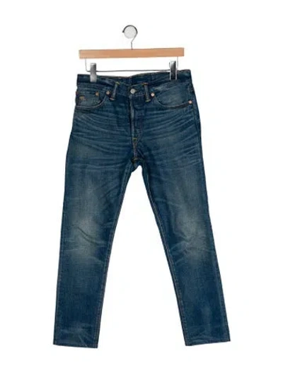 Pre-owned Rrl & Co. Mid-rise Straight Leg Jeans In Blue