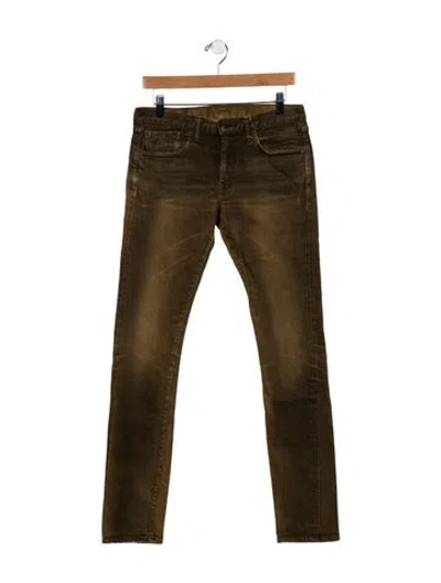 Pre-owned Rrl & Co. Mid-rise Straight Leg Jeans In Green