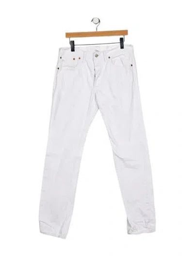 Pre-owned Rrl & Co. Mid-rise Straight Leg Jeans In White