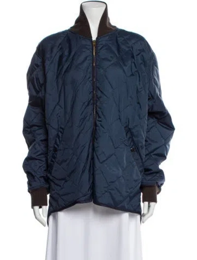 Pre-owned Rrl & Co. Nylon Bomber Jacket In Blue