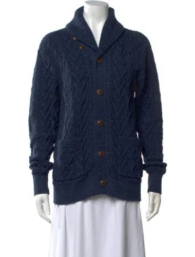 Pre-owned Rrl & Co. Open Front Sweater In Blue