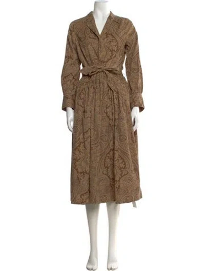 Pre-owned Rrl & Co. Paisley Print Long Dress In Brown