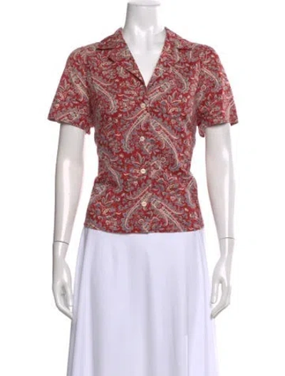 Pre-owned Rrl & Co. Paisley Print V-neck Top In Multi