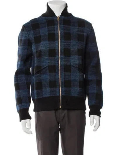 Pre-owned Rrl & Co. Plaid Print Bomber Jacket In Blue