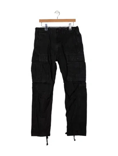 Pre-owned Rrl & Co. Plaid Print Cargo Pants In Black